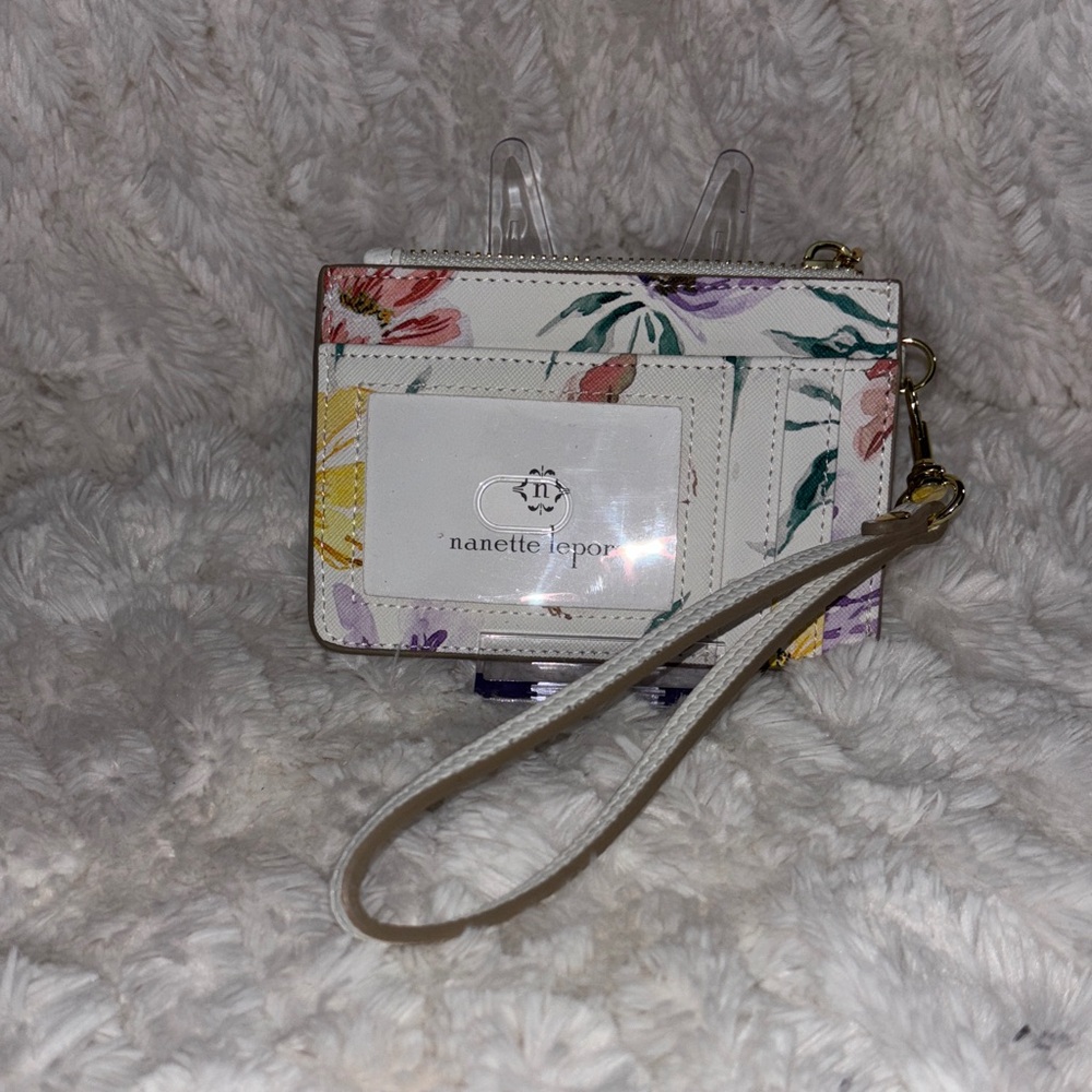 Nanette Lepore Floral Wristlet with Gold Accents